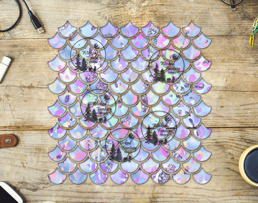 UVDTF Sparkling Pastel Spots Mermaid Scales 10"x10" Element
