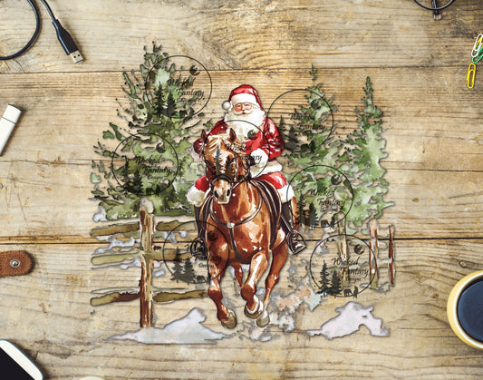 UVDTF Santa Riding a Horse