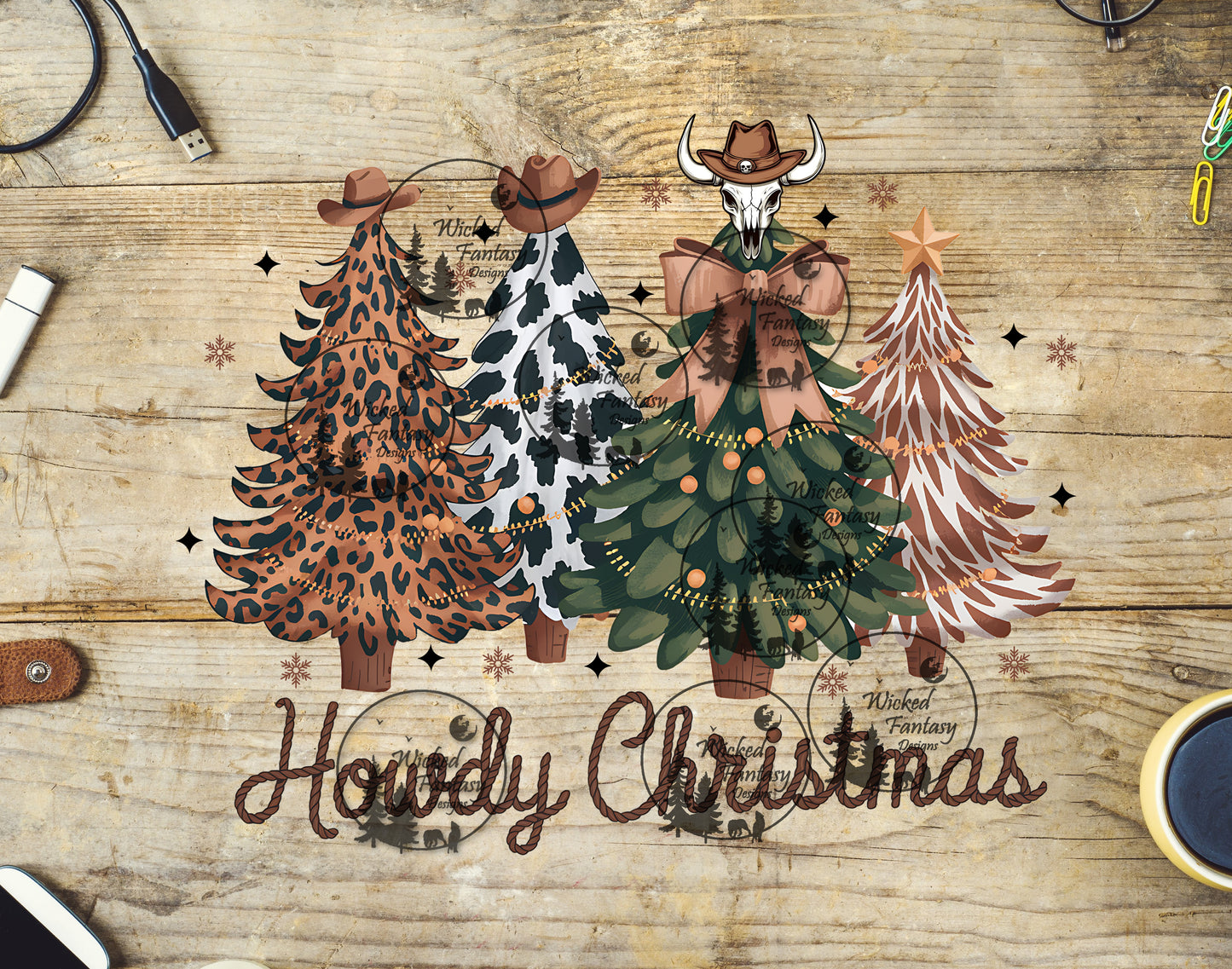 UVDTF Howdy Christmas Trees