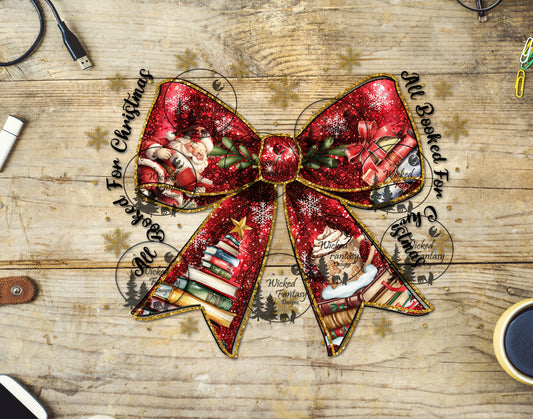 UVDTF All Booked for Christmas Bow