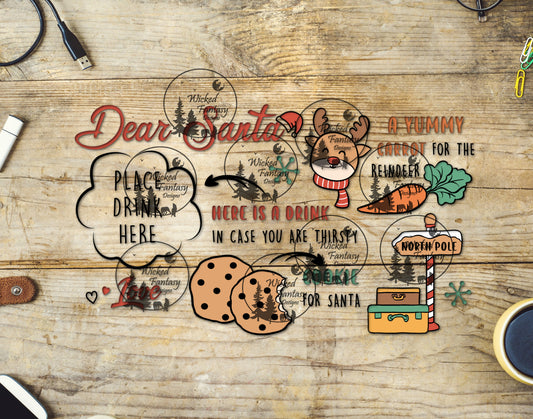 UVDTF Dear Santa Here is some Milk Carrot Cookie Treat Tray