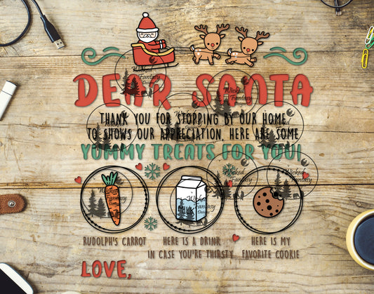 UVDTF Dear Santa Cookies Carrot Milk Treat Tray