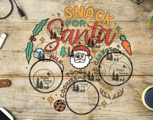 UVDTF Snack For Santa Cookies Carrot Milk Treat Tray