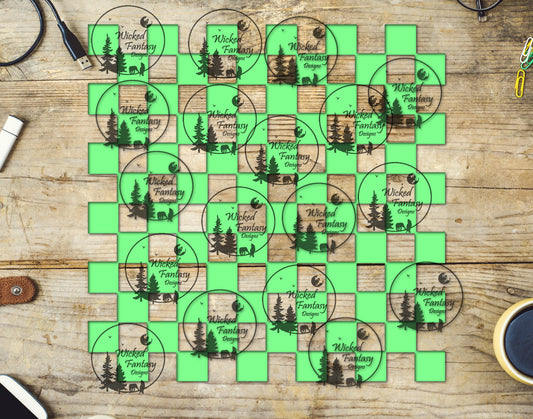 UVDTF Mint Checkered 20oz 30oz 10"x10"