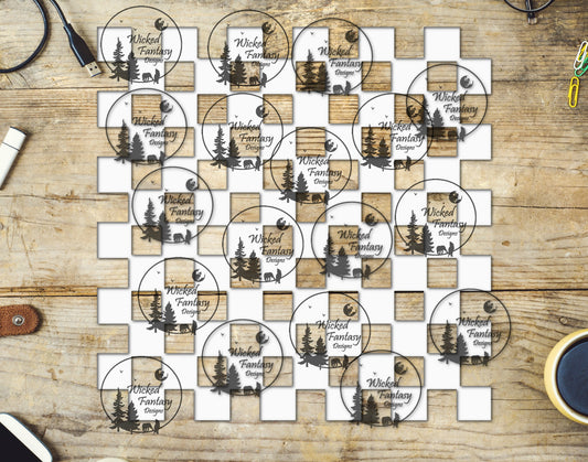 UVDTF White Checkered 20oz 30oz 10"x10"