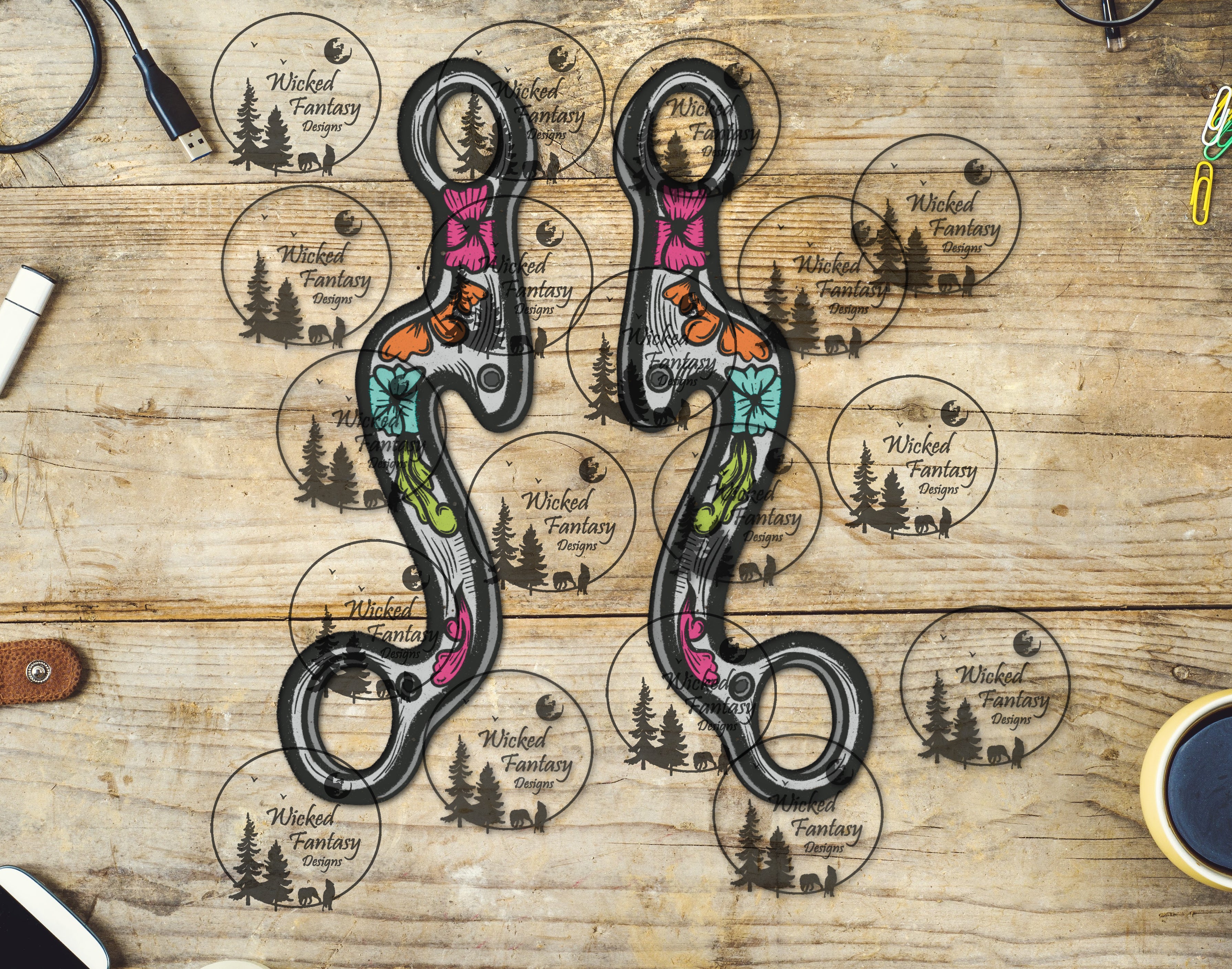 UVDTF Floral Ports Western Bits – Wicked Fantasy Designs