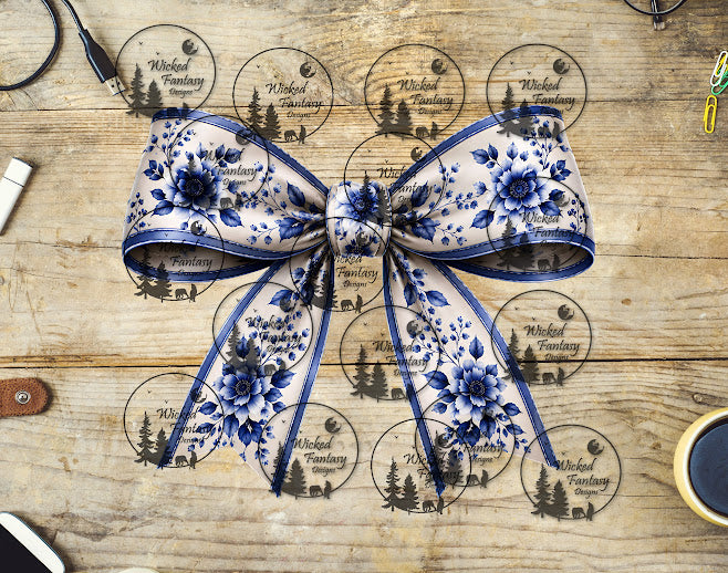 UVDTF Porcelain Chinoiserie Bow