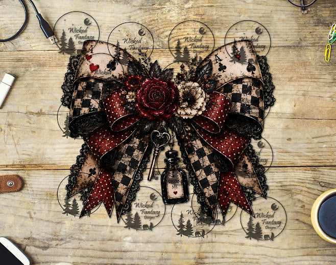 UVDTF Burgundy Dark Alice Bow