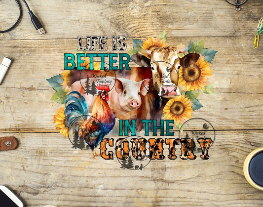 UVDTF Life is Better in the Country Farm Animals and Sunflowers