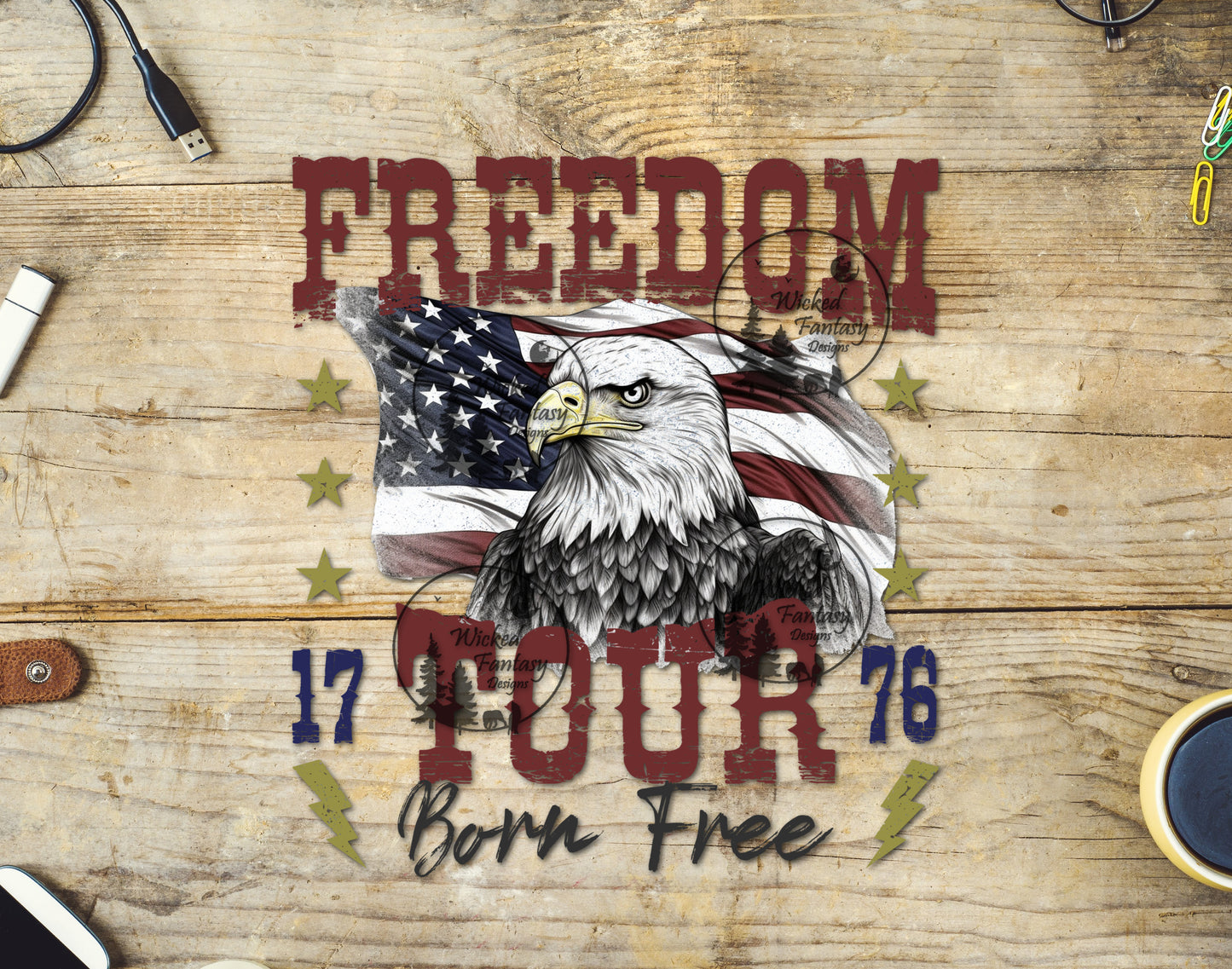 UVDTF Freedom Tour American Flag and Eagle