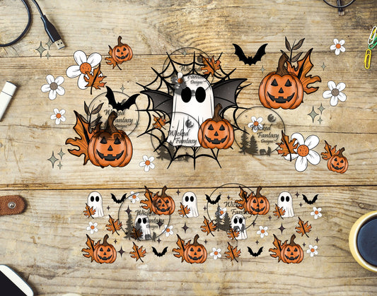 UVDTF Ghosts and Jack O' Lanterns Element 16oz 40oz Tumbler Wrap