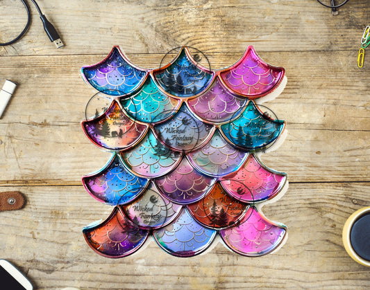 UVDTF Pink and Teal Mermaid Scale Group