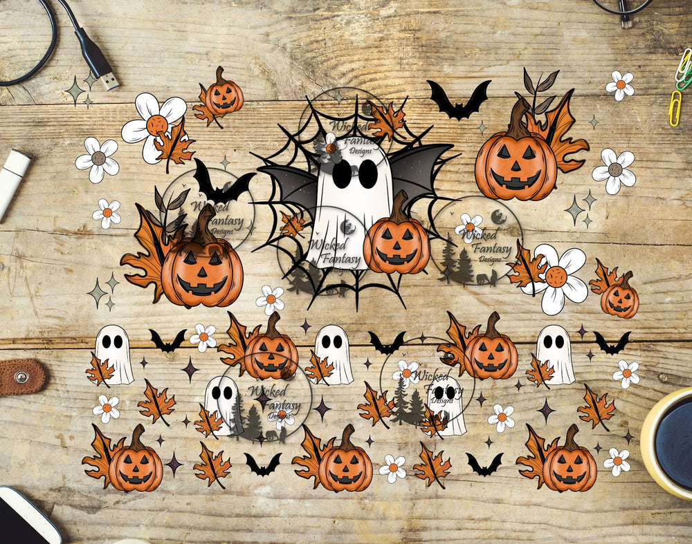 UVDTF Ghosts and Jack O' Lanterns 20oz 30oz 10"x10" Element