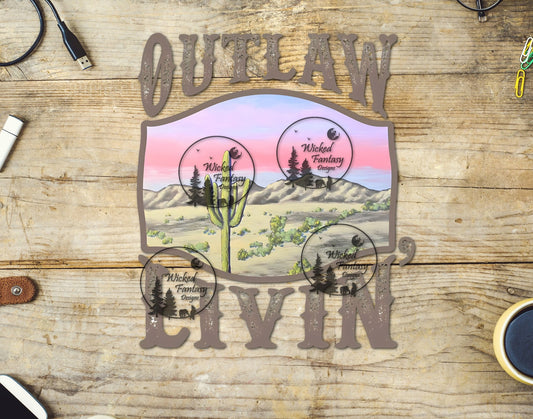 UVDTF Outlaw Livin' Desert Sunset