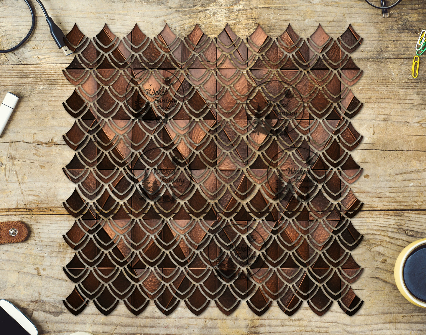 UVDTF Copper Diamonds Dragon Scales 10"x10" Element