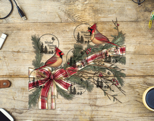 UVDTF Cardinals and Bows 20oz 30oz 10"x10"