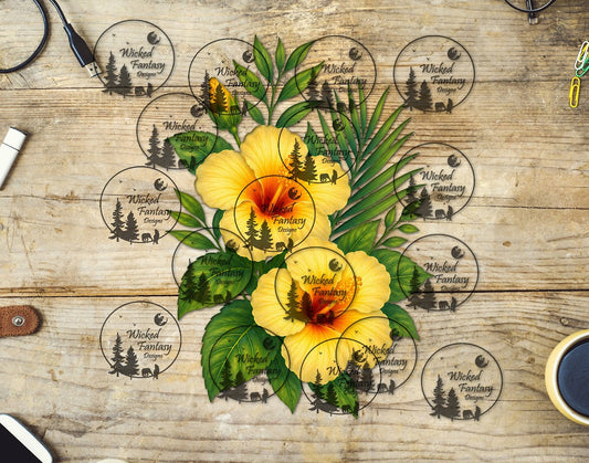 UVDTF Yellow Hibiscus
