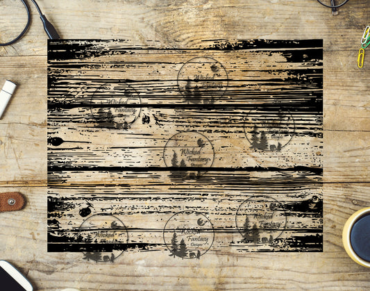 UVDTF Grunge Wood Floor Overlay 10x10"