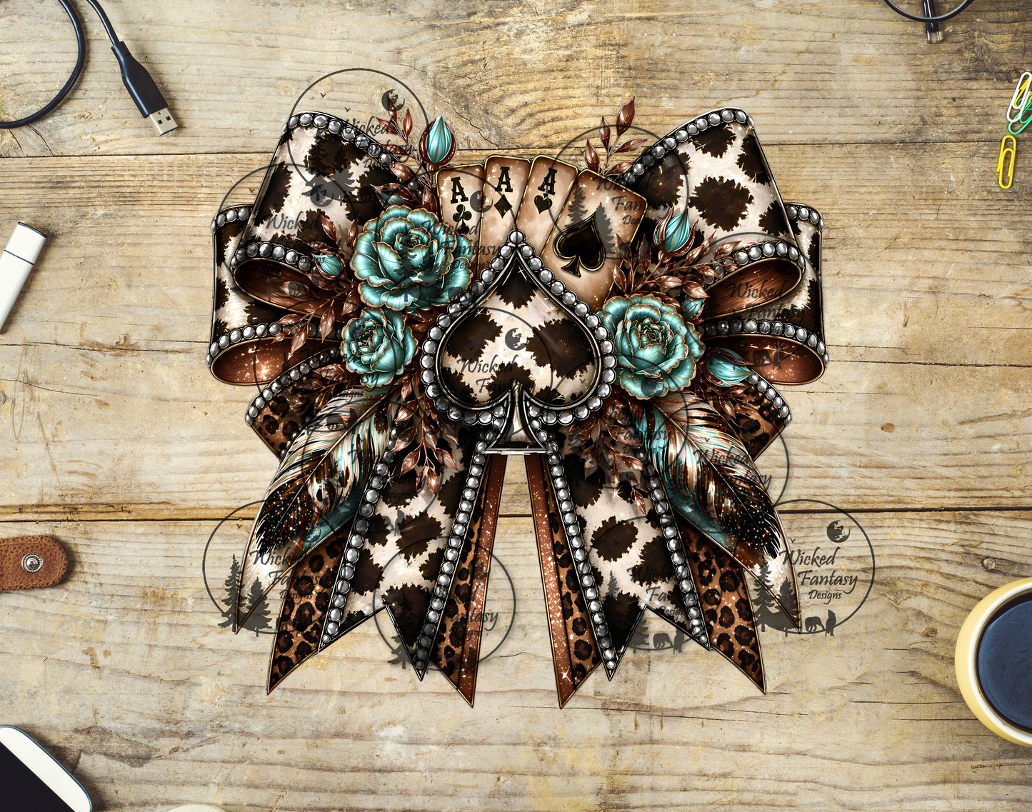 UVDTF Western Luxe Spades and Aces Bow