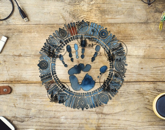 UVDTF Blue Handprint