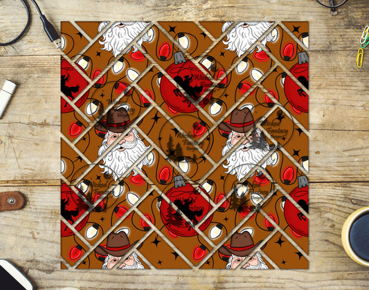 UVDTF Cowboy Santa Herringbone 20oz 30oz 10"x10"