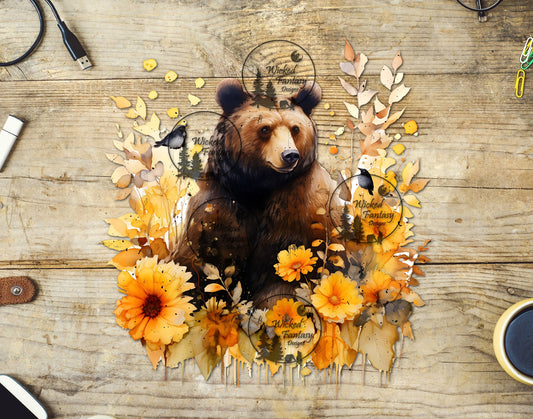 UVDTF Grizzly Bear in Autumn Foilage