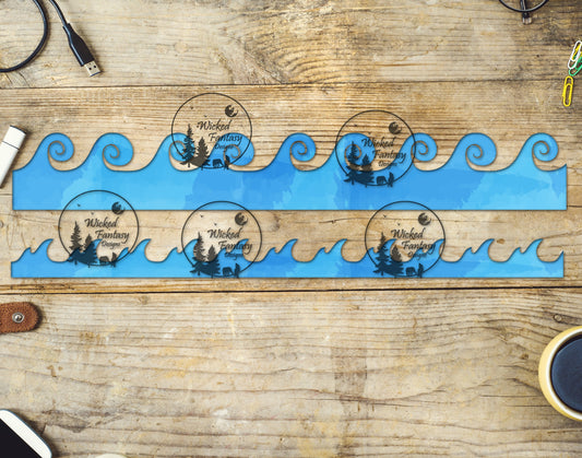 UVDTF Watercolor Waves Border Element 12"