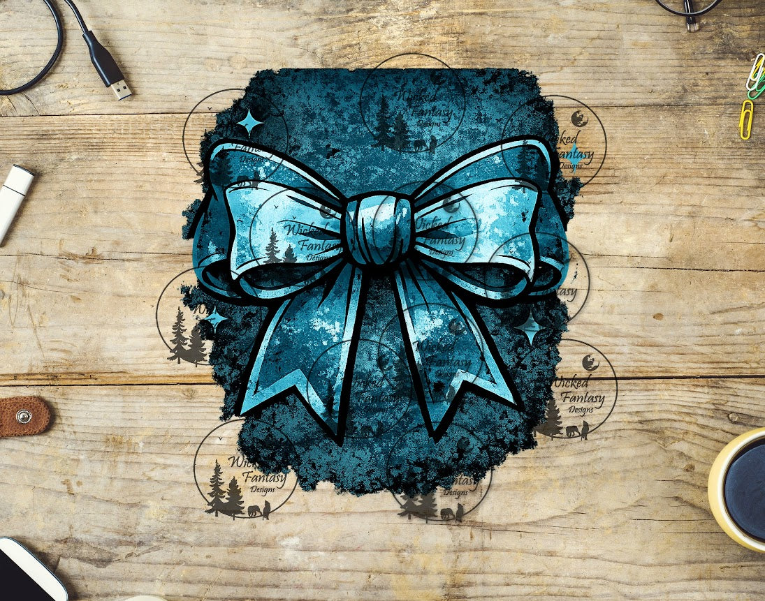 UVDTF Dark Teal Bow