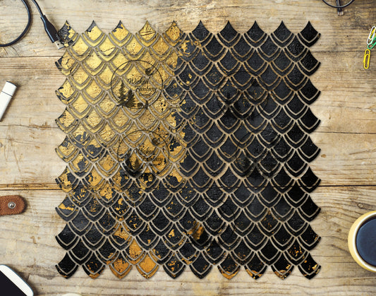 UVDTF Black Gold Dragon Scales 10"x10" Element