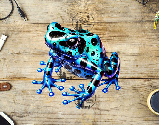 UVDTF Blue Poison Dart Frog