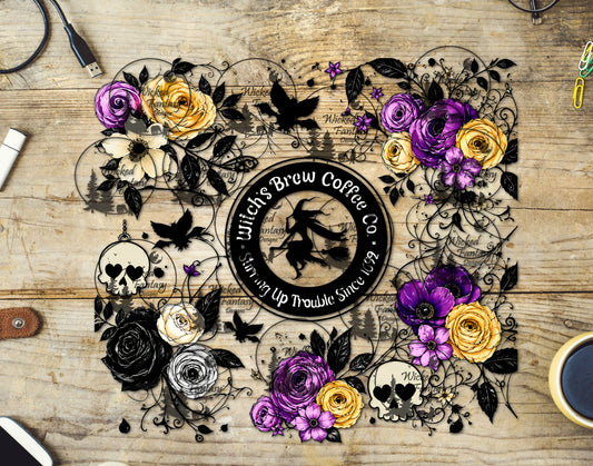 UVDTF Witches Brew Coffee Co Purple Tumbler Wrap 20oz 30oz Element