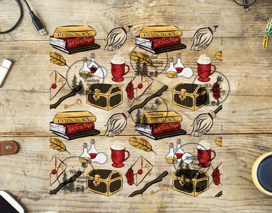 UVDTF Red and Gold Wizard Essentials 20oz 30oz 10x10"