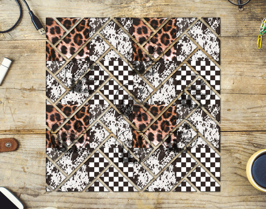 UVDTF Leopard Print Checkered Patchwork Herringbone 20oz 30oz 10"x10"