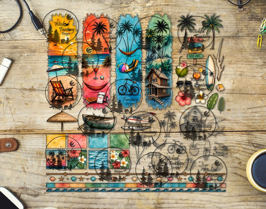 UVDTF Beach Life 12x12" Multimedia Element Sheet