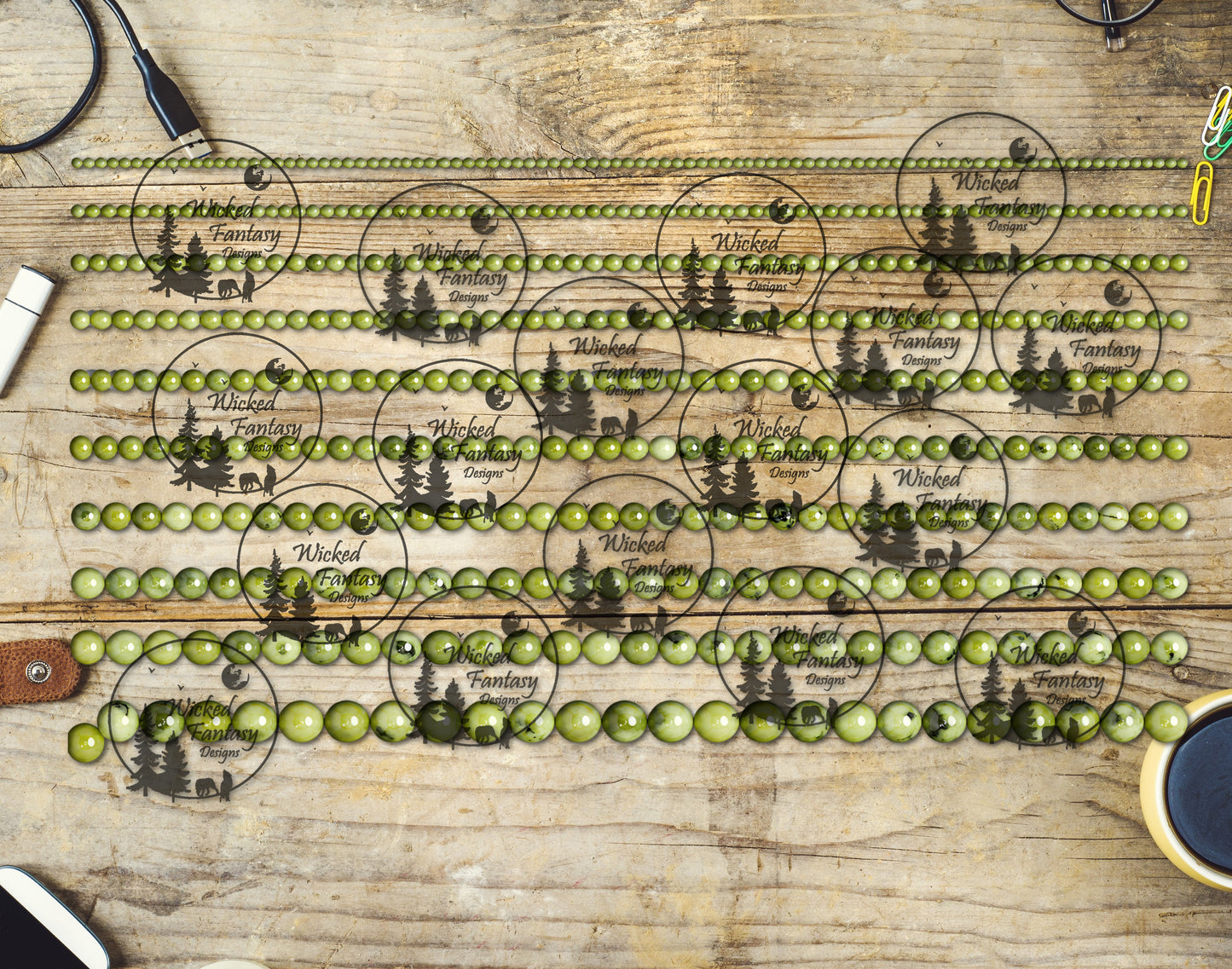 UVDTF Jade Beads 6x12" Striping