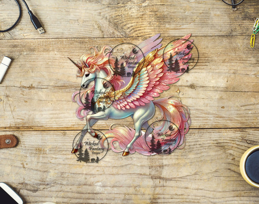 UVDTF Gilded Pink Pegasus Unicorn