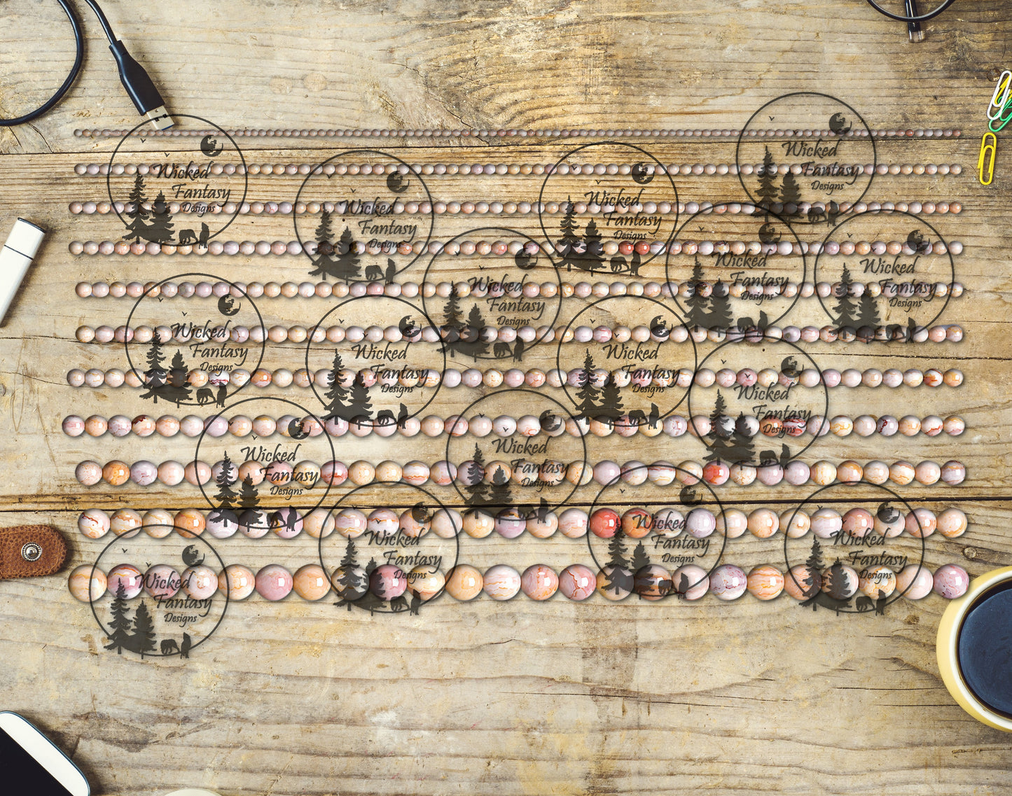 UVDTF Sakura Agate Beads 6x12" Striping
