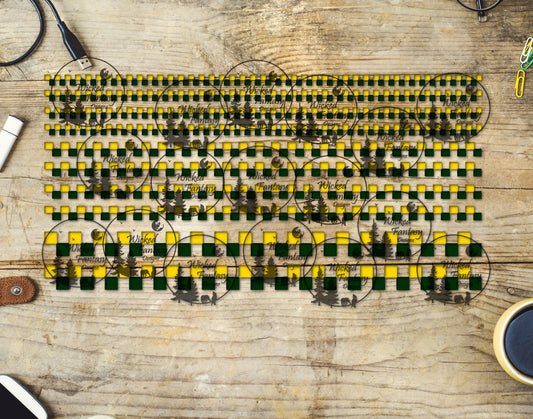 UVDTF Green and Yellow Checkered 6x12" Striping Element