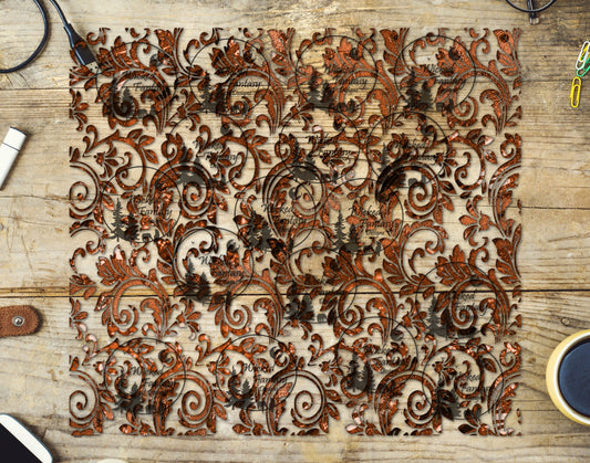 UVDTF Copper Textured Tooled Leather 20oz 30oz 10"x10"
