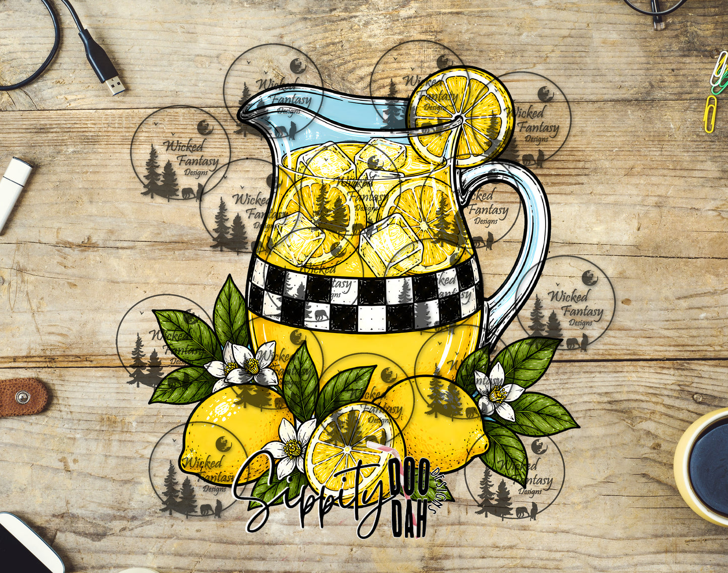 UVDTF Checkered Lemonade