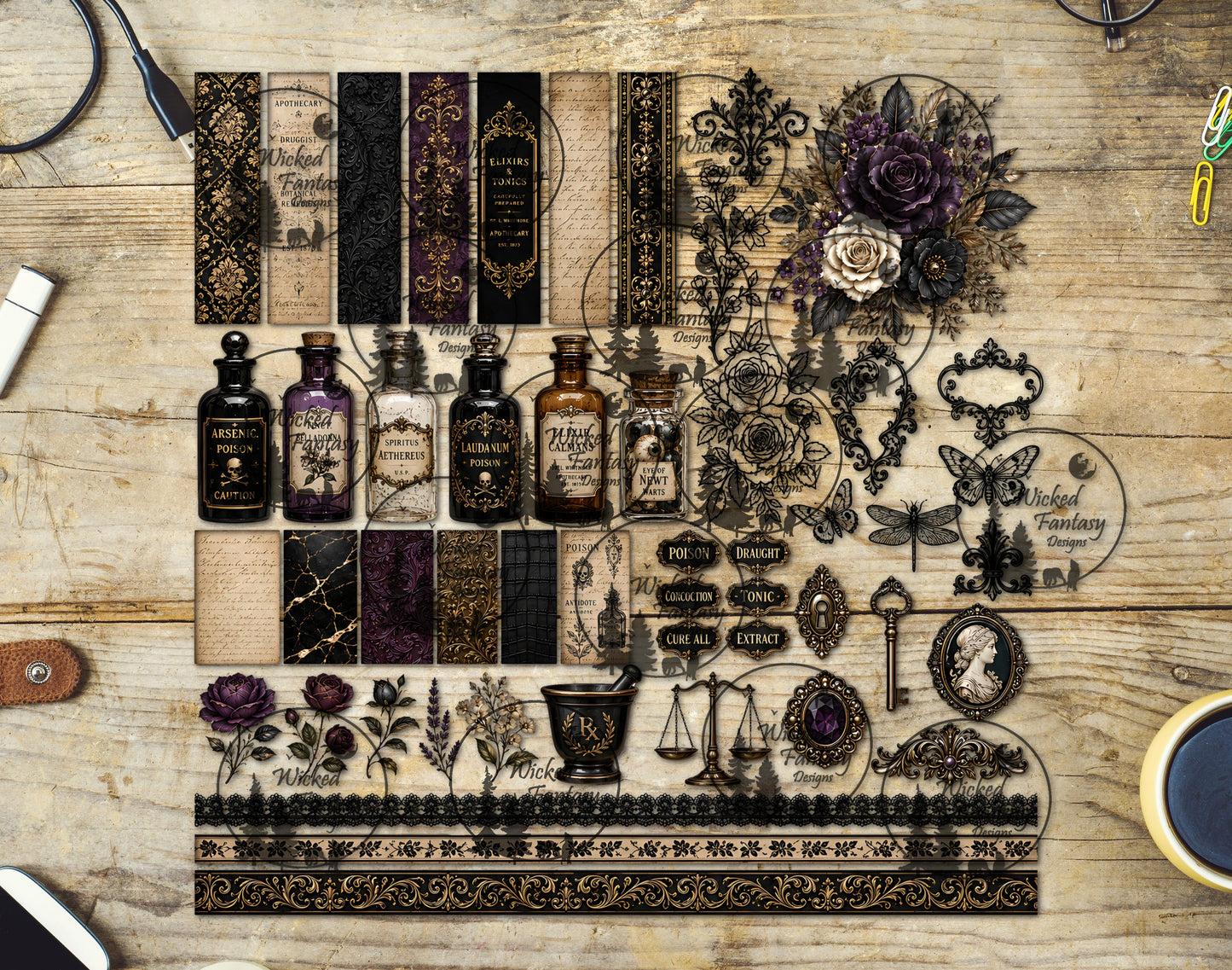 UVDTF Amethyst Apothecary Multimedia Element Sheet