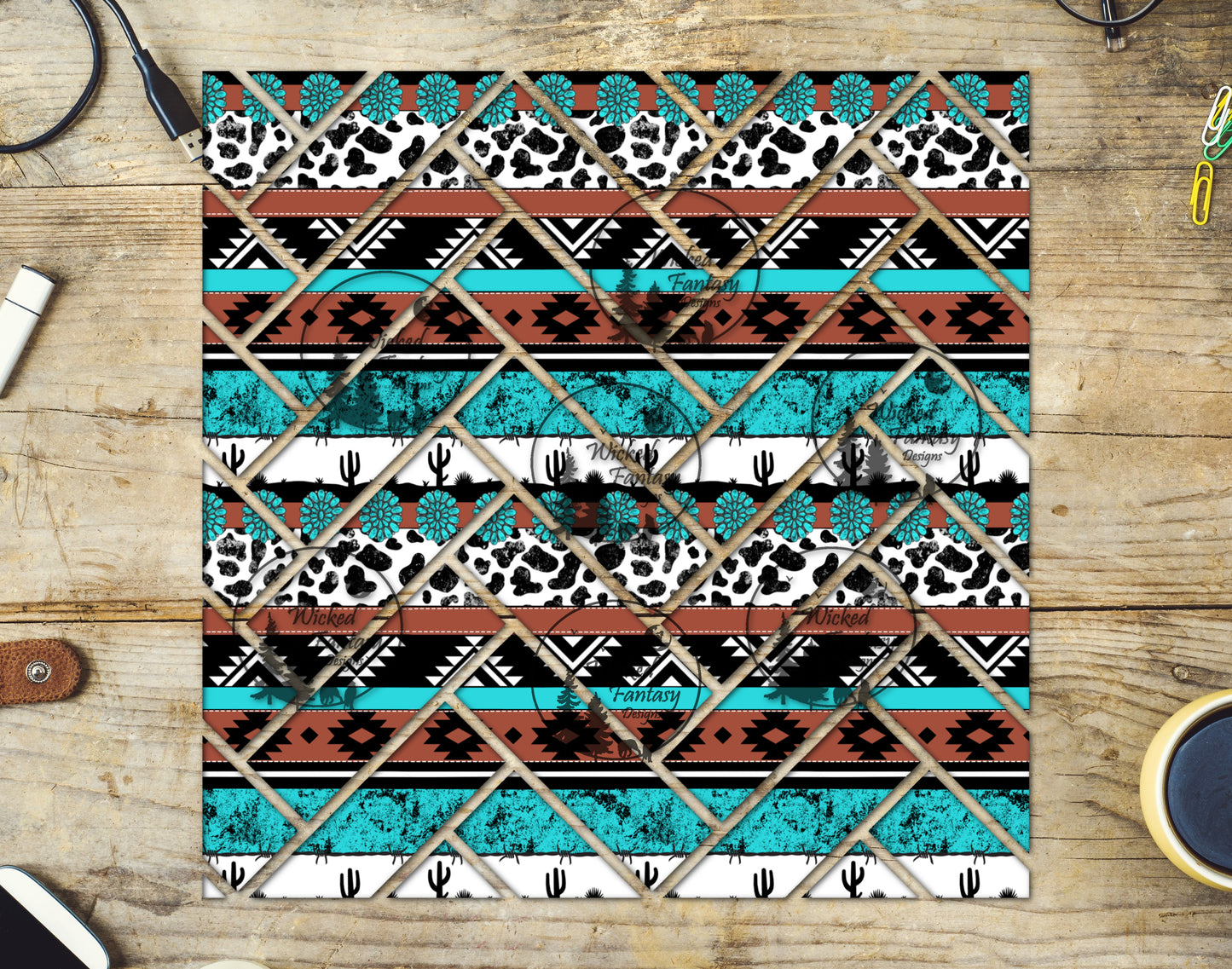 UVDTF Western Stripes Herringbone 20oz 30oz 10"x10"