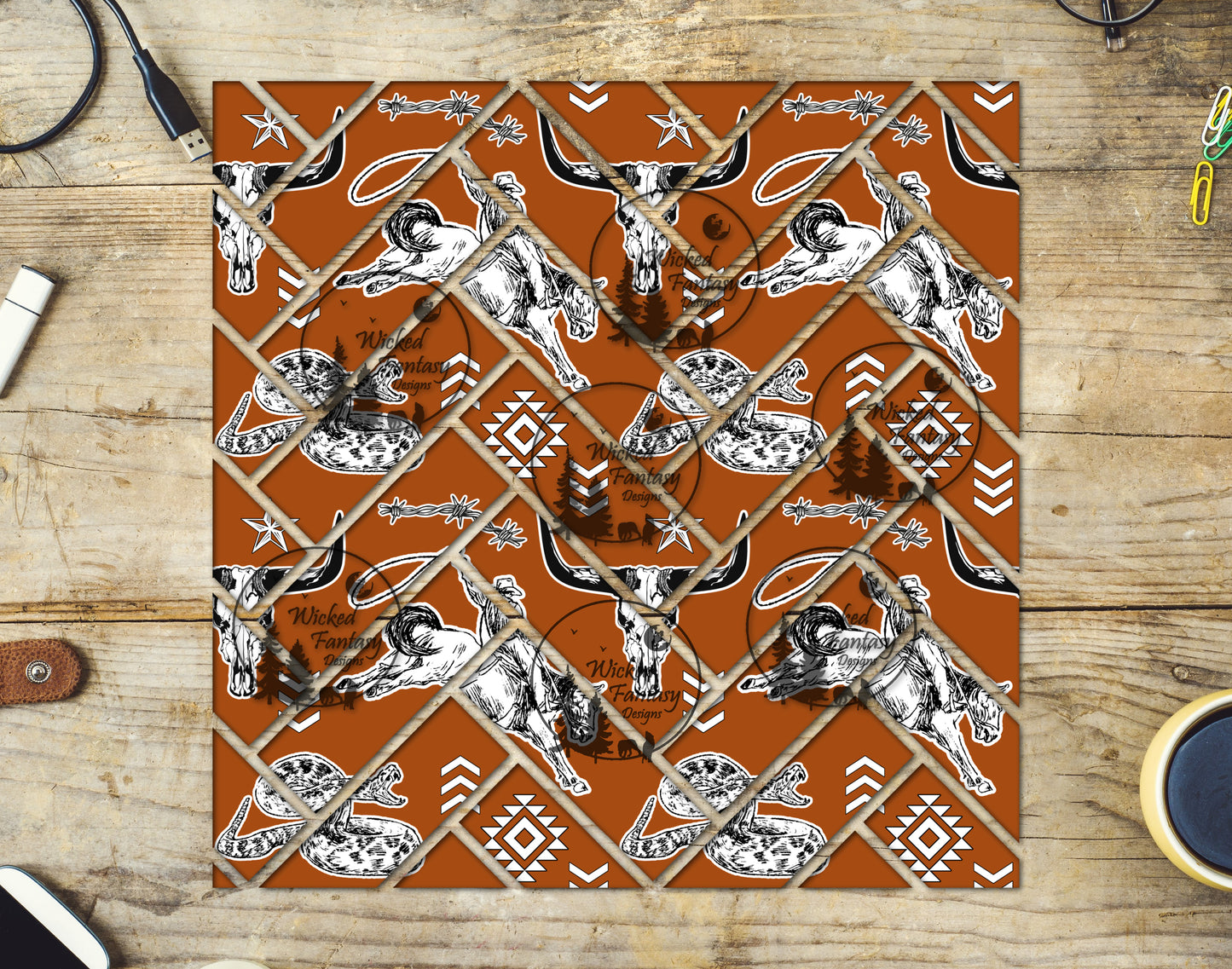 UVDTF Rough Stock Cowboy Herringbone 20oz 30oz 10"x10"