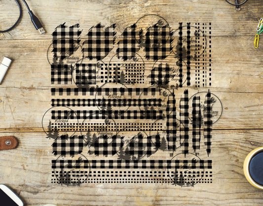 UVDTF Gingham Plaid Pattern Element Sheet