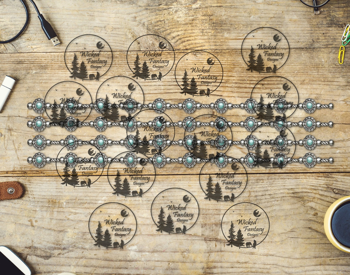 UVDTF Conchos and Silver Strands Border Element
