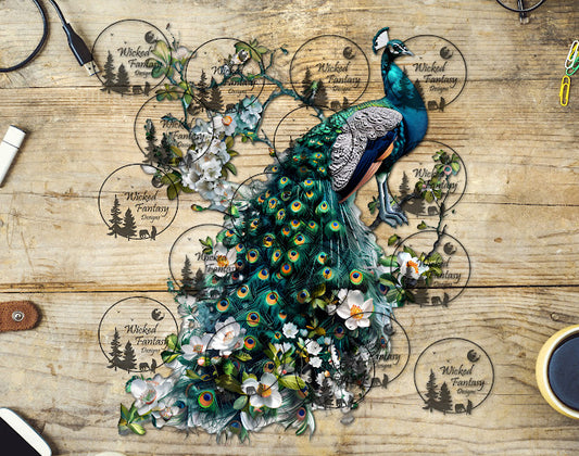 UVDTF Peacock Floral