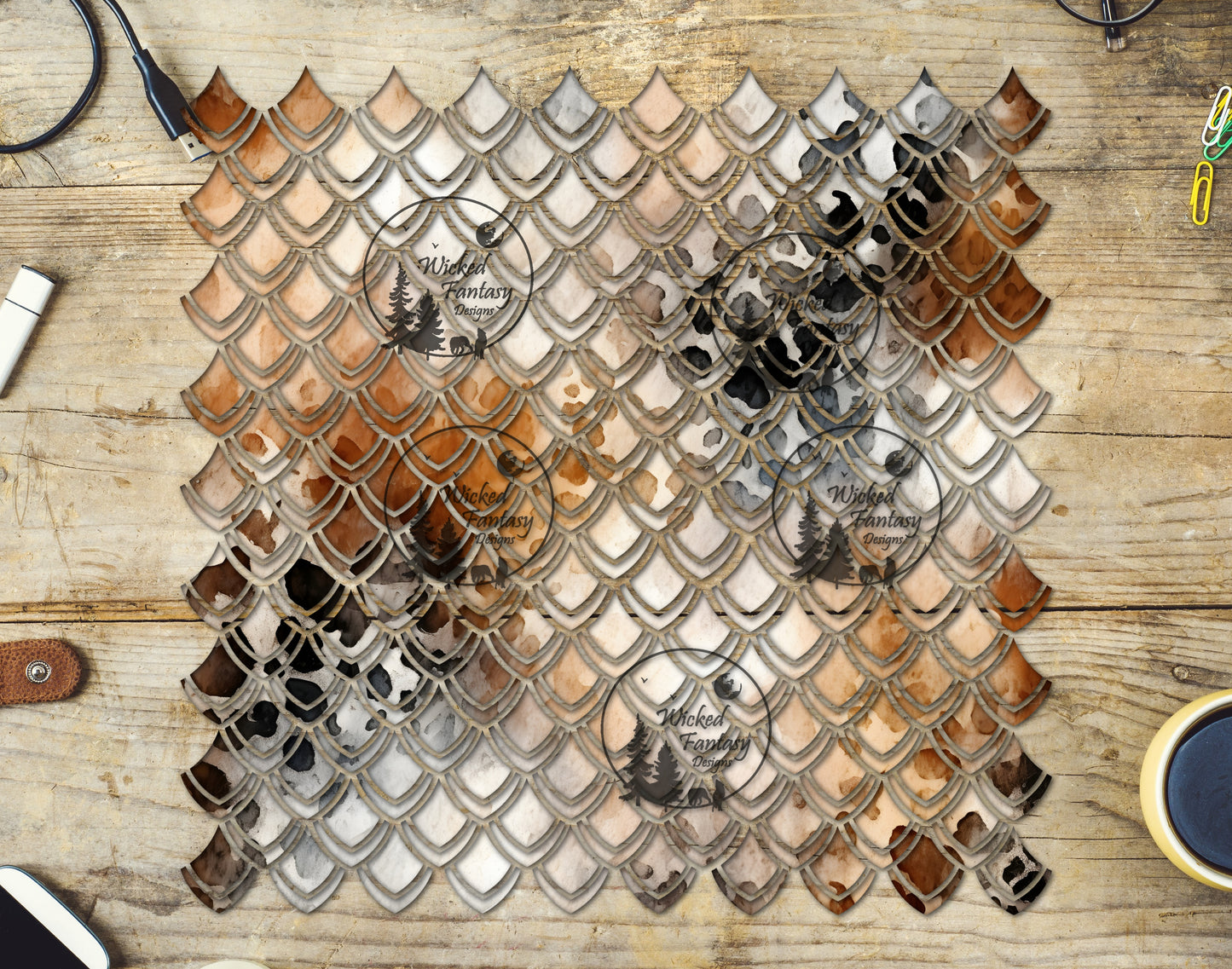 UVDTF Leopard Leather Dragon Scales 10"x10" Element