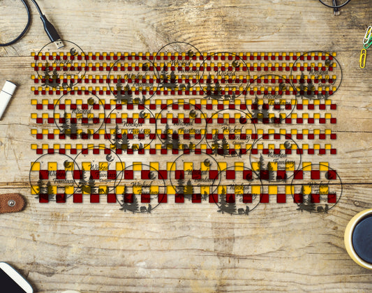 UVDTF Red and Yellow Checkered 6x12" Striping Element