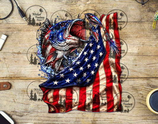 UVDTF Patriotic Fish and Flag