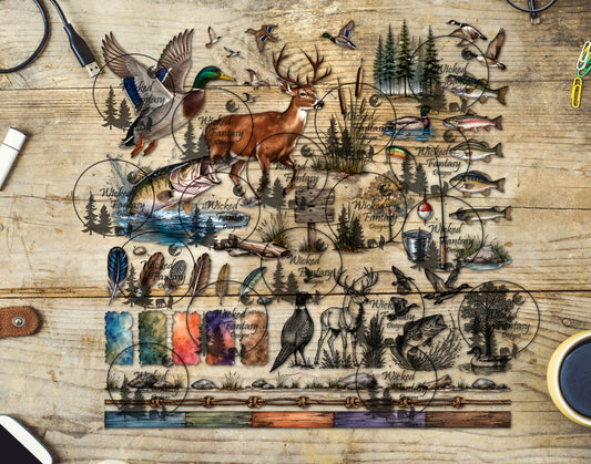 UVDTF Hunting and Fishing Multimedia Element Sheet